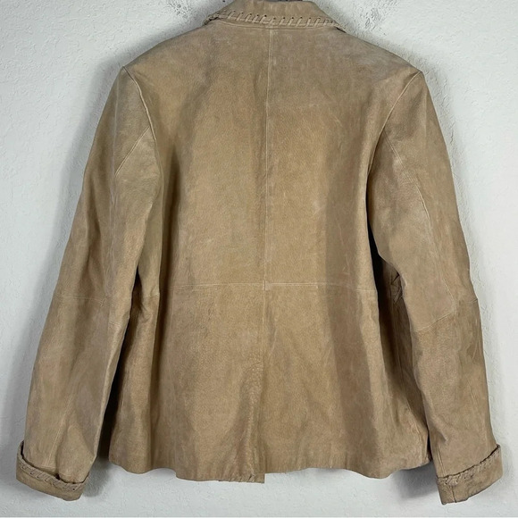 Selene Sport Y2K Suede Leather Braided Button Down Jacket - Picture 12 of 12